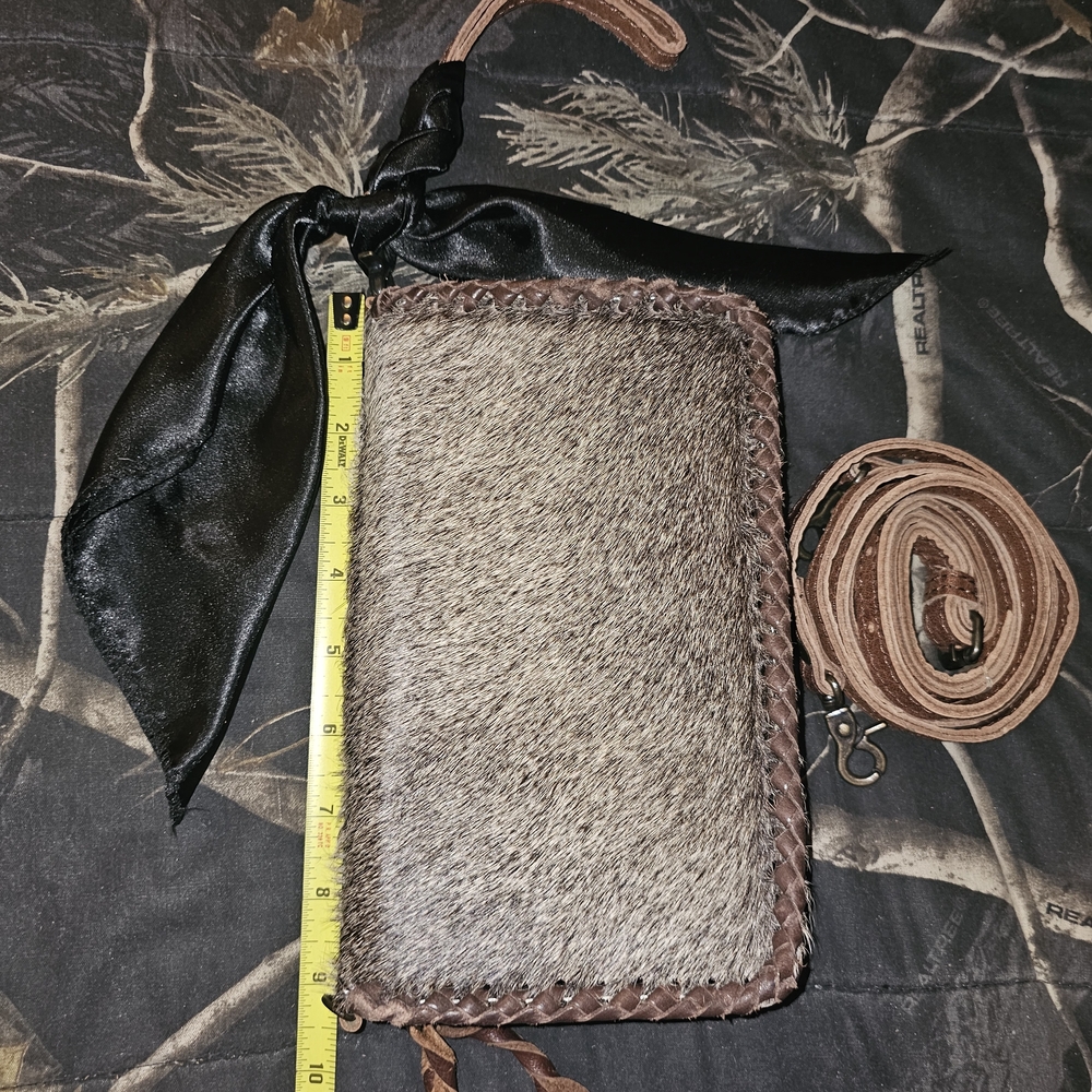 American Darling Hair On Hide Crossbody Wallet with Leather Trim